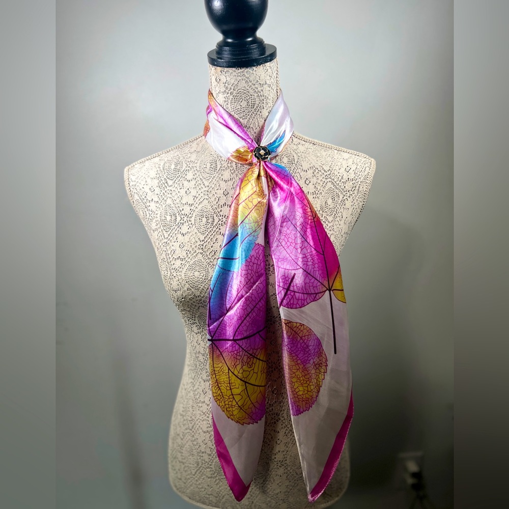 COPY - Women’s colorful head scarf; pink floral scarf